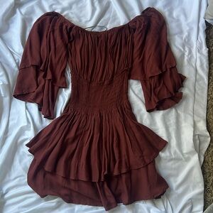 Forever 21 flowy brown boho fall dress
